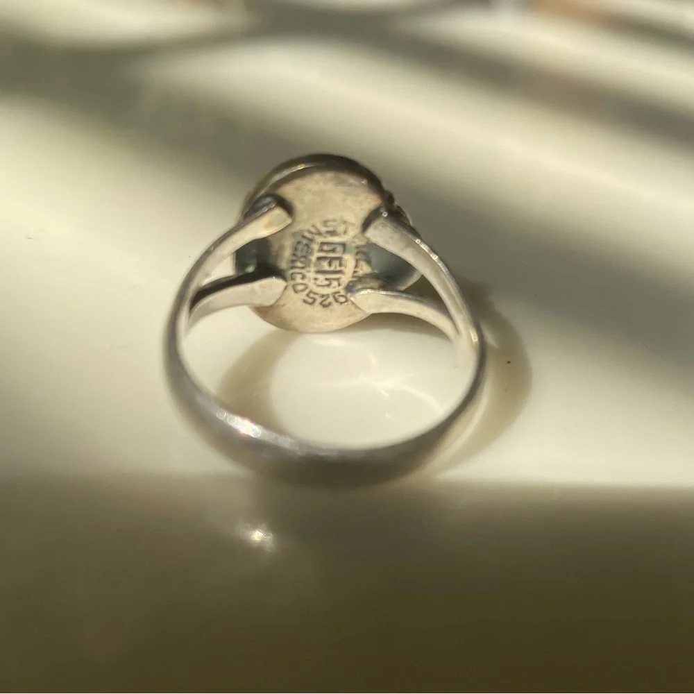 Sterling/Mexican FIRE AGATE ring 8.5 - Picture 3 of 5